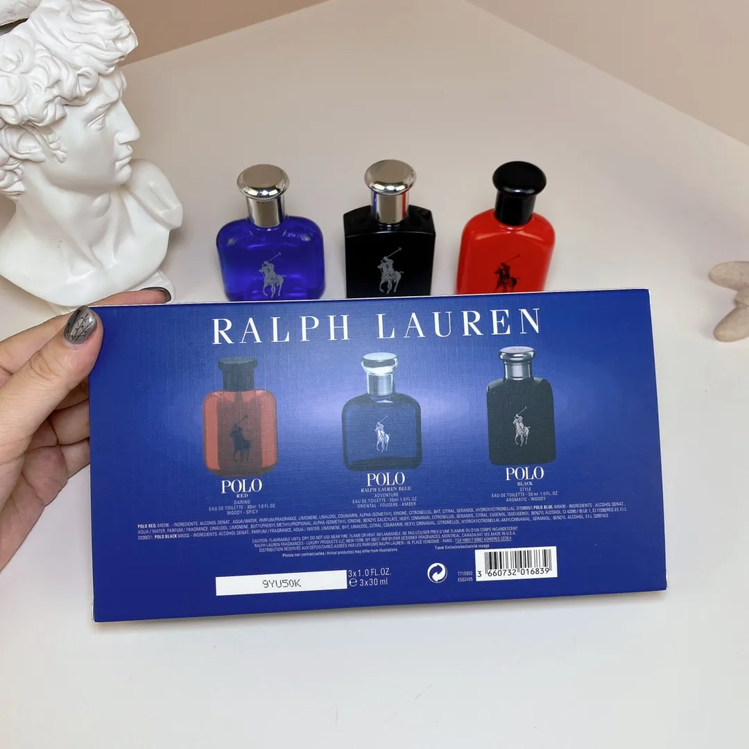 Ralph Lauren Polo Men's Three Piece Set Of 30ml * 3, With Nozzle Ralph Lauren Polo Men's Three Piece Set Of 30ml * 3, With Nozzle