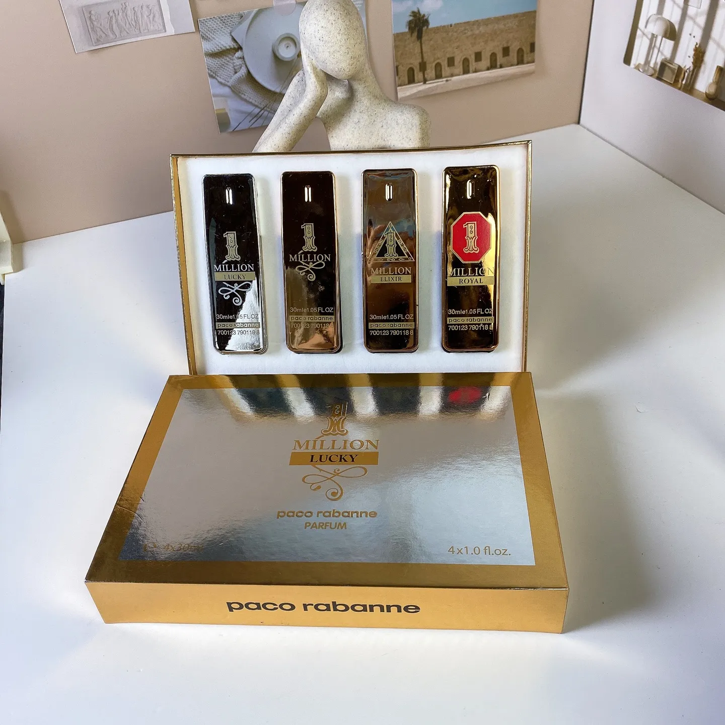 Paco Rabanne Million Men's Sample Four Piece Set, 30mlx4 Pieces, With Nozzle Paco Rabanne Million Men's Sample Four Piece Set, 30mlx4 Pieces, With Nozzle