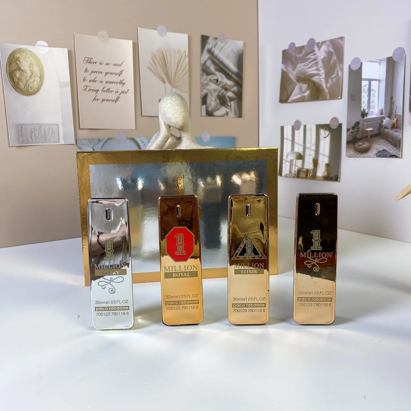 Paco Rabanne Million Men's Sample Four Piece Set, 30mlx4 Pieces, With Nozzle Paco Rabanne Million Men's Sample Four Piece Set, 30mlx4 Pieces, With Nozzle