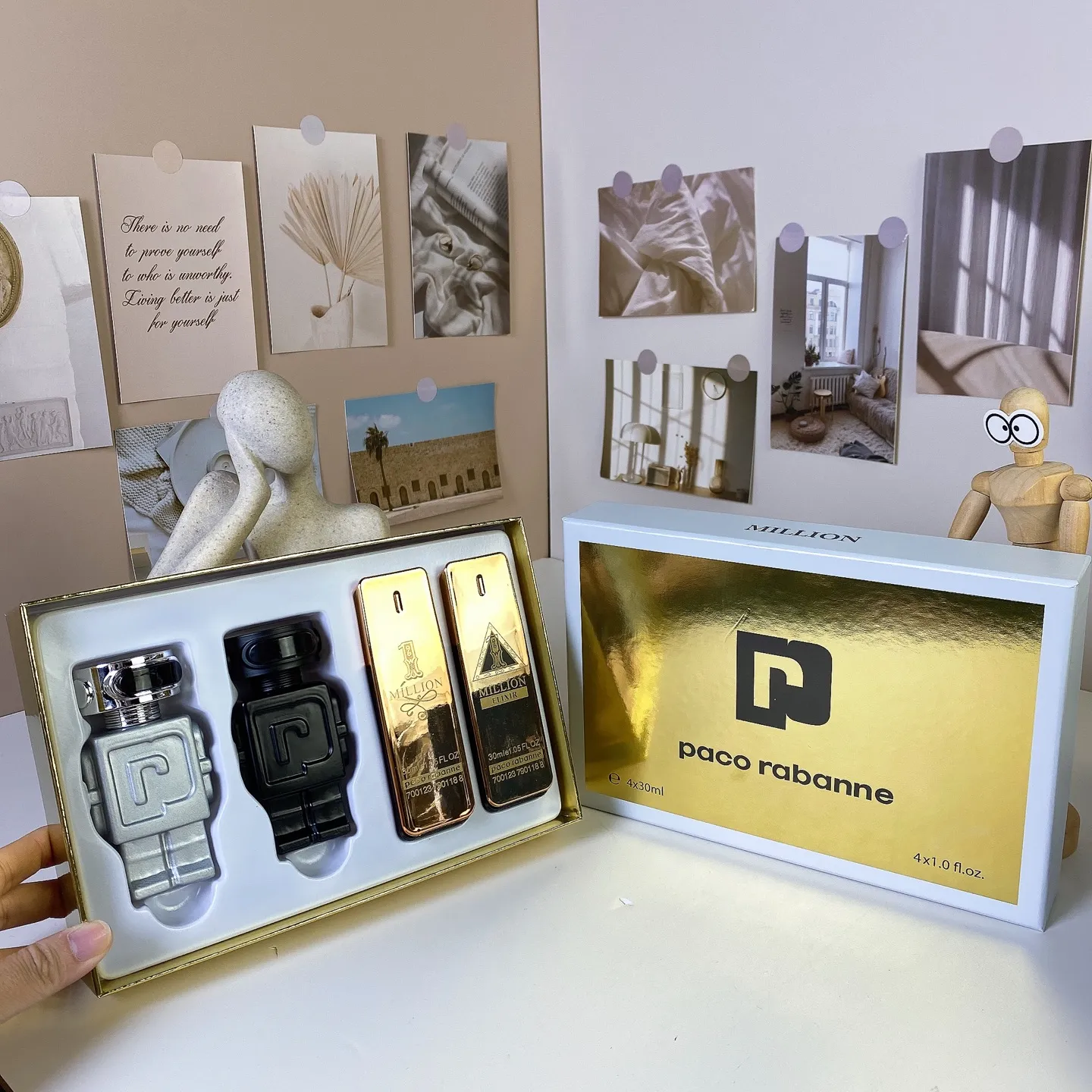 Paco Rabanne Robot Million Men's Sample Four Piece Set 30mlx4, with Spray Nozzle Paco Rabanne Robot Million Men's Sample Four Piece Set 30mlx4, with Spray Nozzle