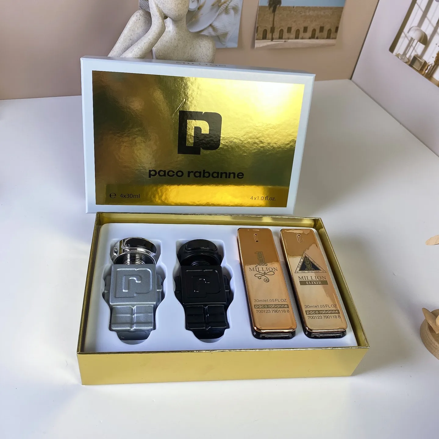 Paco Rabanne Robot Million Men's Sample Four Piece Set 30mlx4, with Spray Nozzle Paco Rabanne Robot Million Men's Sample Four Piece Set 30mlx4, with Spray Nozzle
