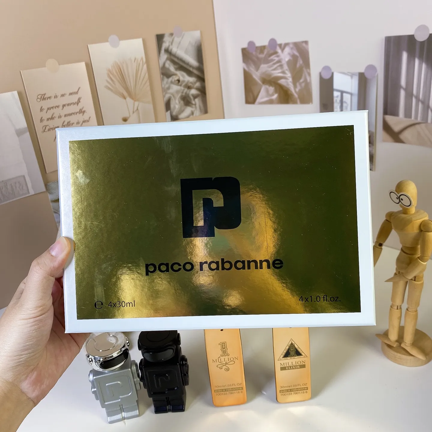 Paco Rabanne Robot Million Men's Sample Four Piece Set 30mlx4, with Spray Nozzle Paco Rabanne Robot Million Men's Sample Four Piece Set 30mlx4, with Spray Nozzle