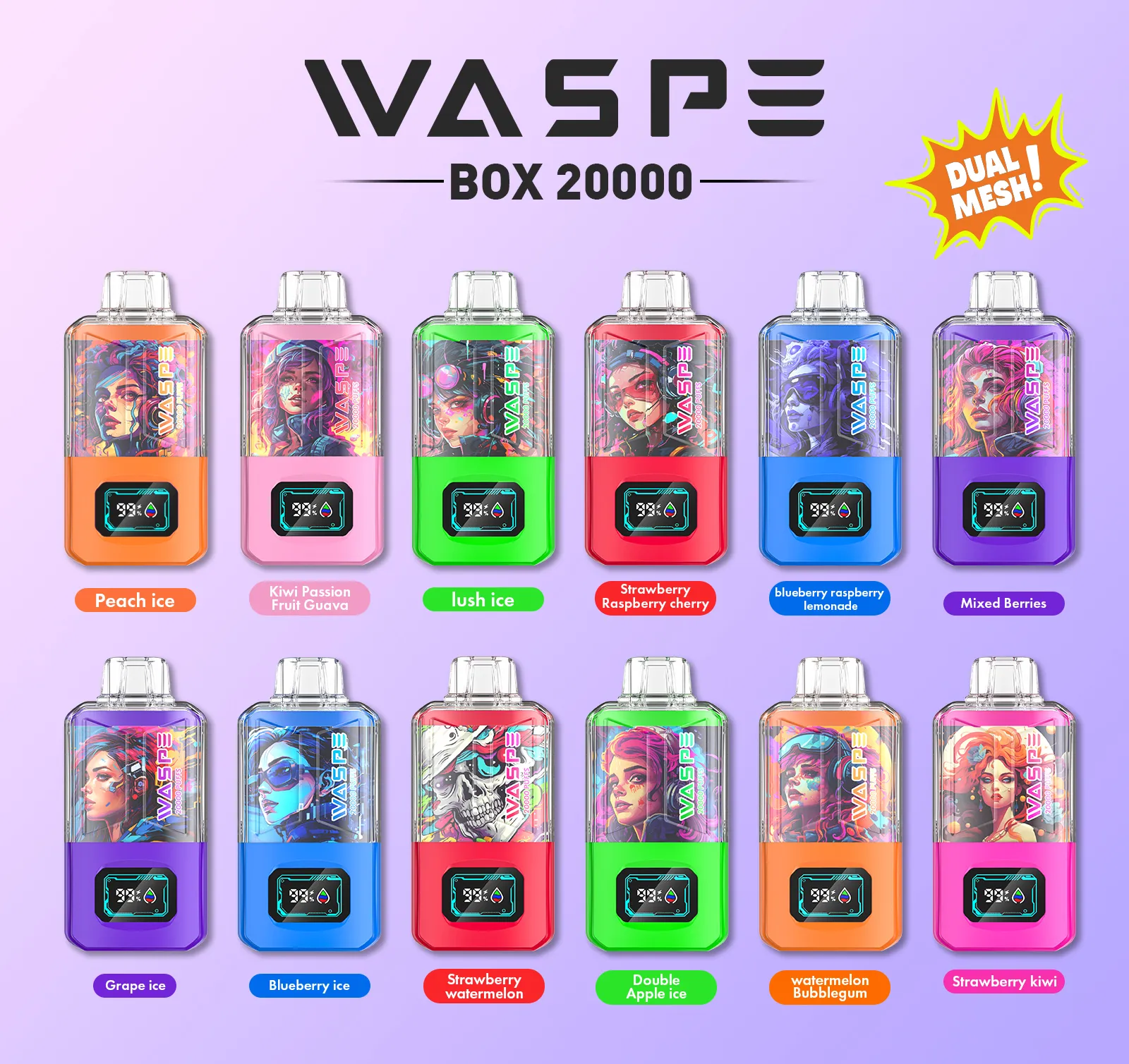 WASPE 20000 PUFFS Dual Mesh Box WASPE 20000 PUFFS Dual Mesh Box
